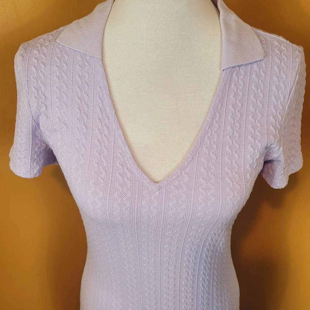 H&M Lilac Knit V-Neck Dress - Picture 2 of 7